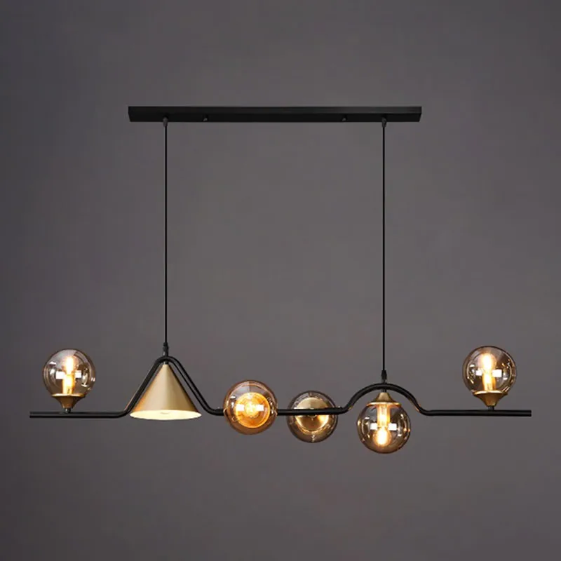

Dining Room Island Chandelier Ceiling Modern Nordic Bedroom LED Glass Ball Lighting Hanging Fixture Kitchen Bar Office Long Lamp