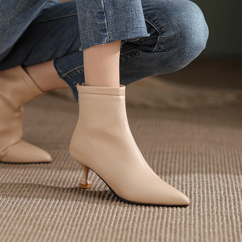 

Женские ботильоны из искусственной кожи, с острым носком, на высоком каблуке