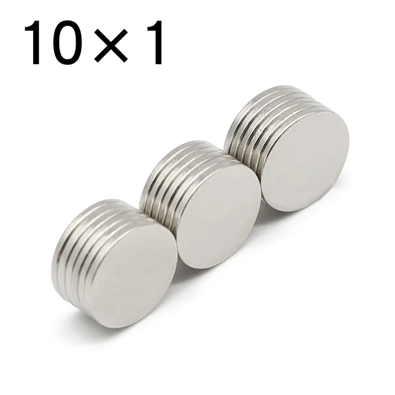 

Hot Selling 20/50/100/200/500 Pieces of 10x1 Round NdFeB Neodymium Magnet N35 Super Powerful Small Image Permanent Disk