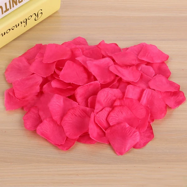 Rose red 1000 шт Искусственные Свадебные лепестки роз, аксессуары, цветочные Полиэстеровые Свадебные розы, для дома, свадьбы, композиции, лепестки цветов - Цвет: Rose red