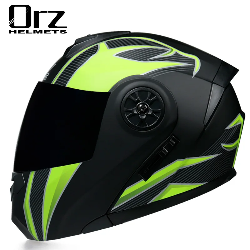 Новый профессиональный гоночный шлем модульный с двойными линзами