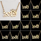 Ожерелья в богемном стиле с короной и цифрами для женщин и детей, свадебное ювелирное изделие, цепочка из нержавеющей стали, ожерелье в подарок на день рождения год рождения