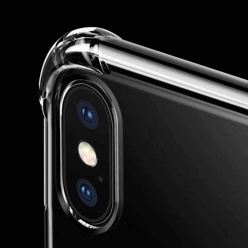 Роскошный прозрачный противоударный чехол для iPhone X XR XS Max 8 7 6 6S Plus 10 мягкий