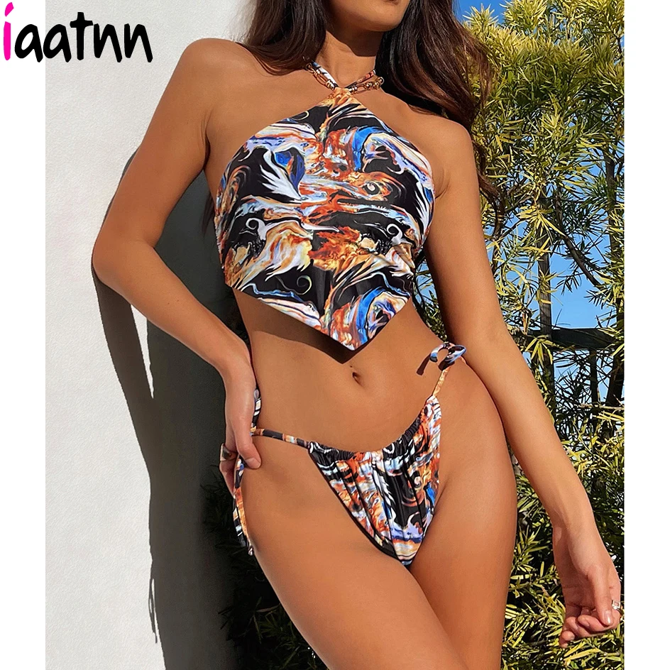 

Сексуальное бикини 2021 купальник Mujer Женские Купальники мини-стринги бикини комплект летняя пляжная одежда для купания для девочек купальны...