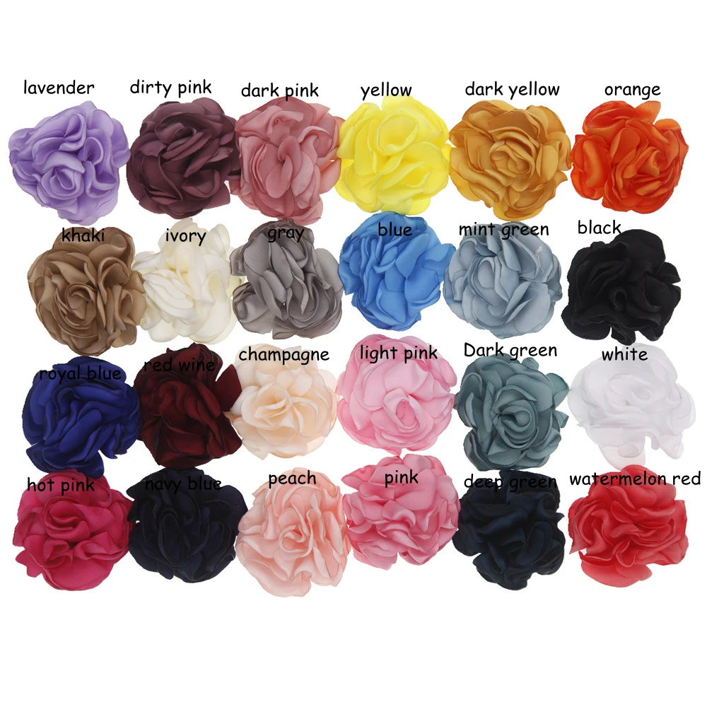 10 шт. сатиновые цветы для волос 5 см |