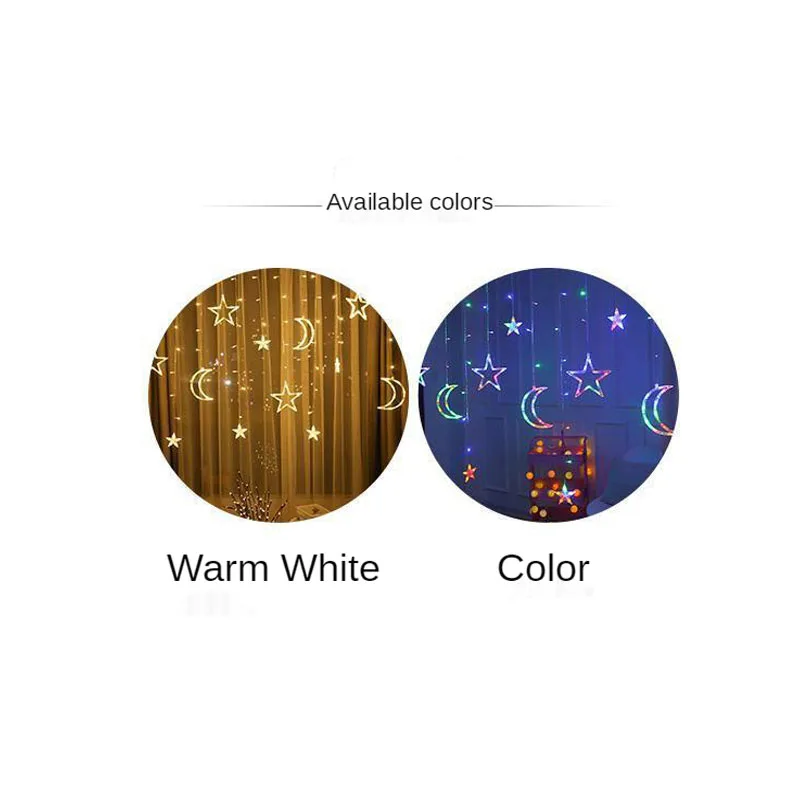 

3.5m Moon Star LED String Christmas Decoration Festival Room Hall Curtain Wedding Fairy Neon 220 V