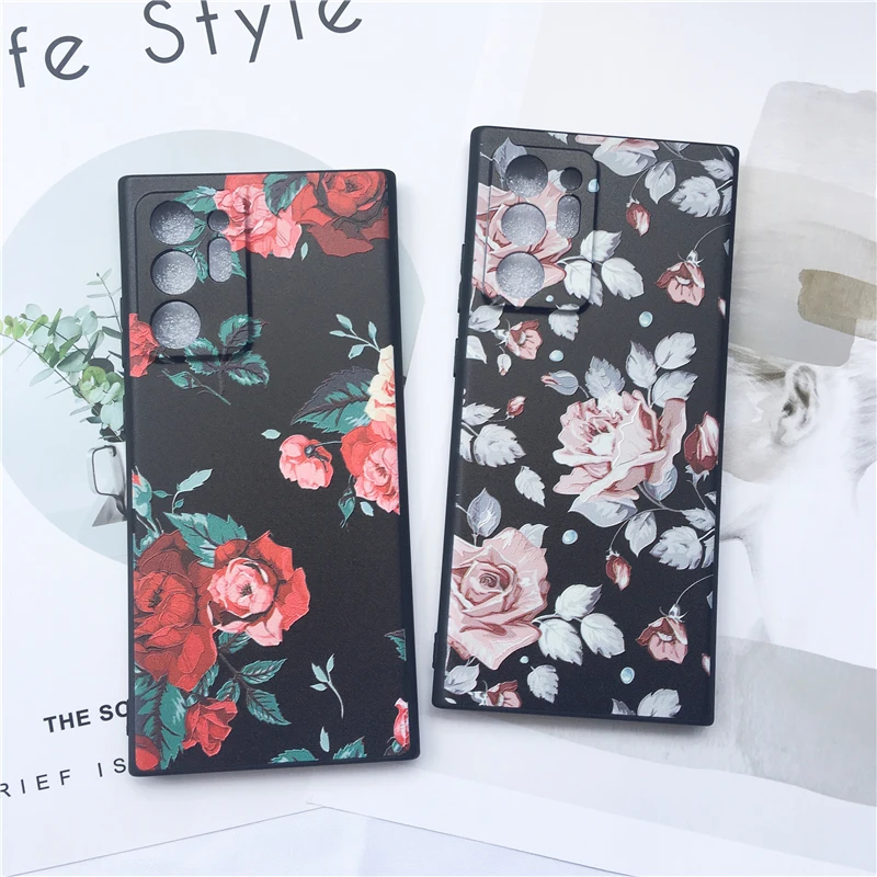 Роскошный мягкий чехол для Samsung Galaxy Note 20 с голубым цветком S20 Plus A31 A41 A51 A71 10 Lite S10 Coques