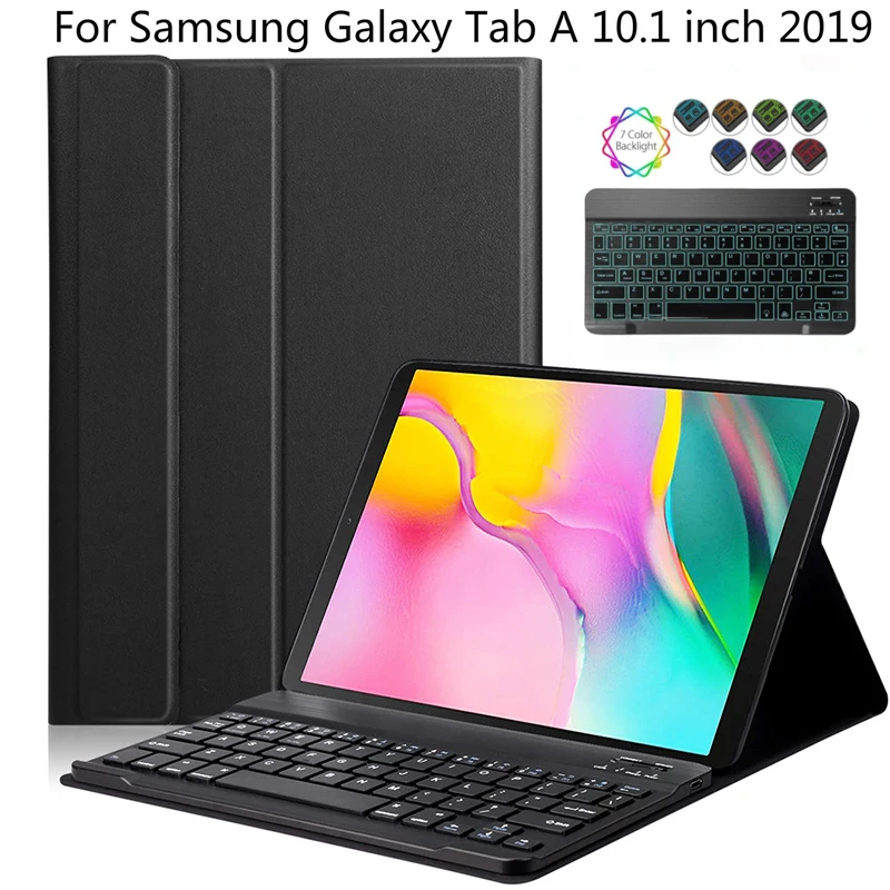 Чехол для Samsung Galaxy Tab A 10 1 2019 чехол клавиатуры T510 T515 кожаный с цветными вставками из