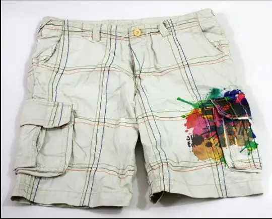 

Spanish fashion plaid embroidery handsome men's shorts, casual ethnic style men's shorts