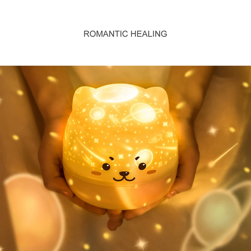 

Starry Sky Projector Lamp Mini Rotating Bedside Romantic Atmosphere Night Light Gift