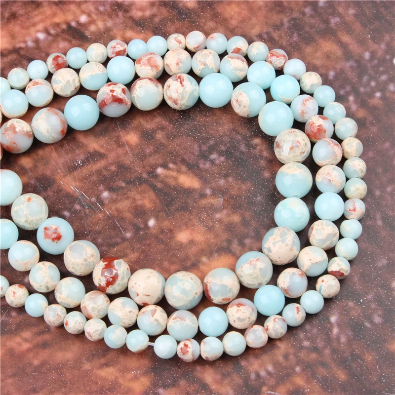 

Fashion Emperor Stone Round Beads Loose Jewelry Stone 4/6/8/10 / 12mm Suitable For Making Jewelry DIY Bracelet Necklace