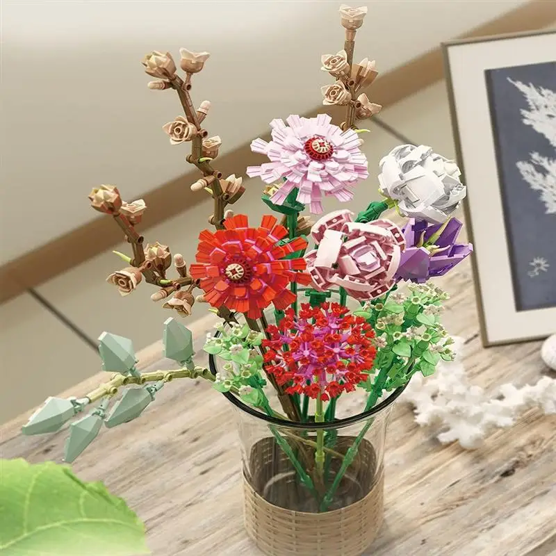 Искусственный букет модель строительного блока креативный цветов набор