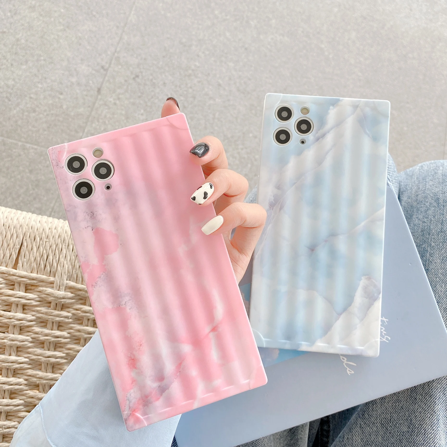 Роскошный чехол с квадратной мраморной полосой для iPhone 11 pro max XR XS X 7 8 Plus