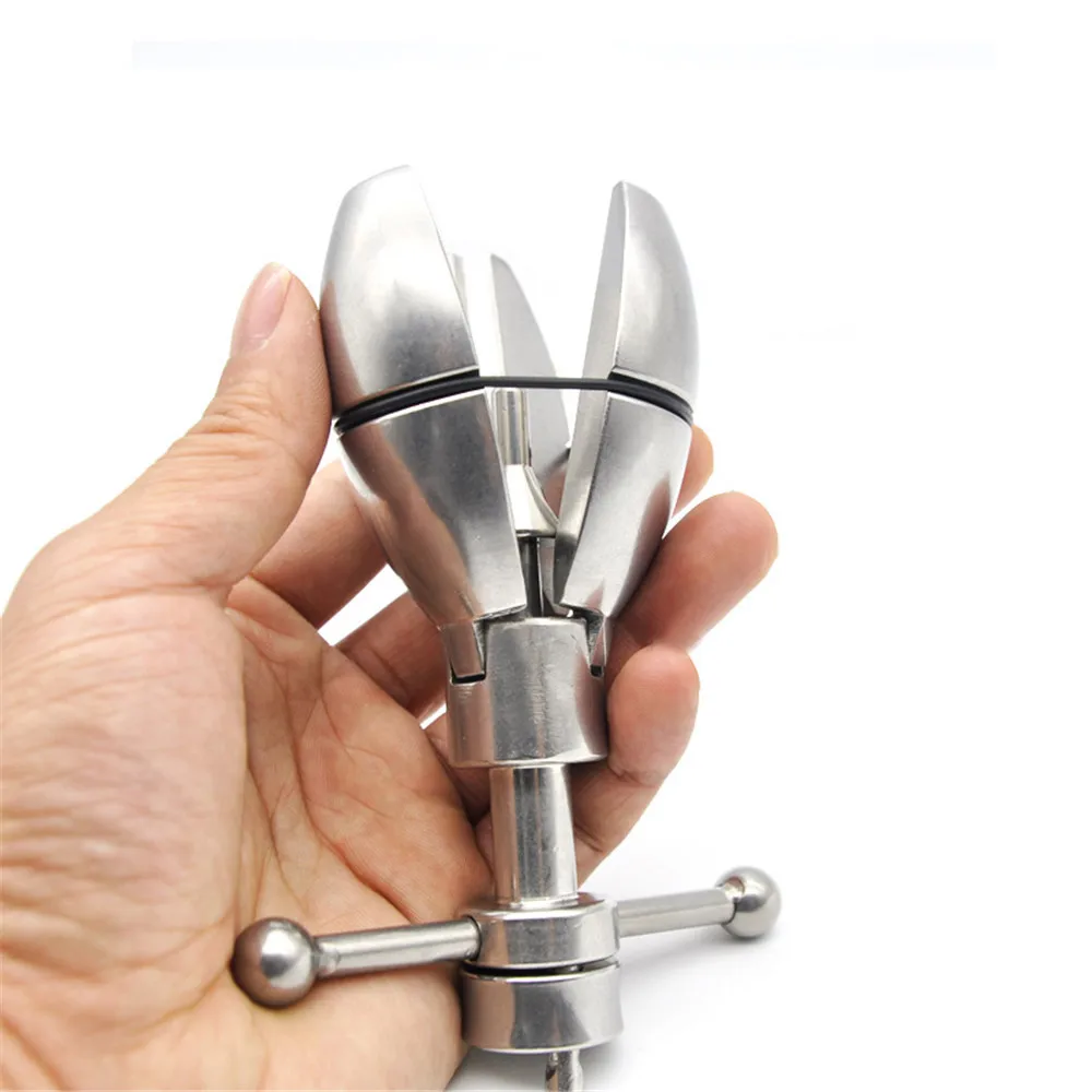 Stainless Steel Anal Dilator Male Chastity Device Anus Expansion Adjustable Metal Butt Plug Lock Vagina Sex Toys for Couples Men | Красота и
