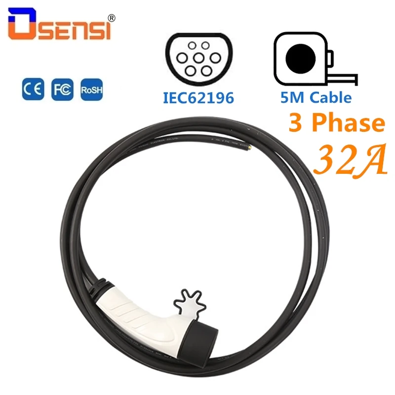 OSENSI Type 2 32A Three Phase IEC 62196-2 EV Plug EVSE Electric Car Charger Female Convertor Socket | Автомобили и мотоциклы
