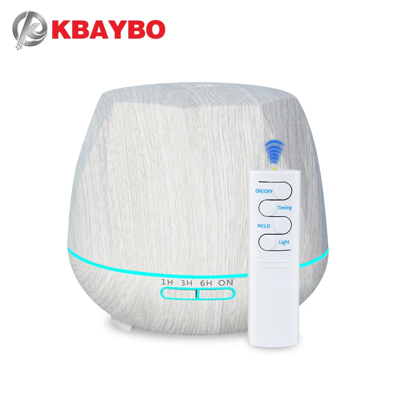 

KBAYBO 550ml air humidifier white wood with remote control aroma essential oil diffuser aromatherapy mist maker fogger for home