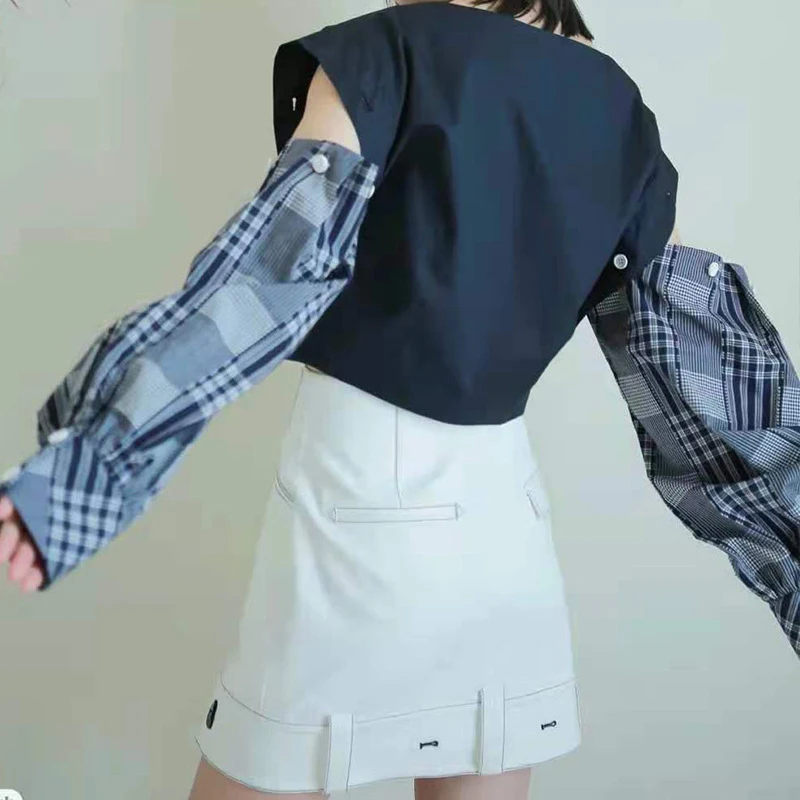 

DEAT 2021 New Spring Autumn Fashion Casual Long Sleeve Button Temperament Slim Thin Shirt Blouses Top Women SK627