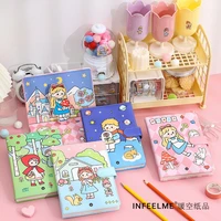 portable small cute notebook kawaii note books for mini school stationery supply handbook diy painting recording magnetic buckle