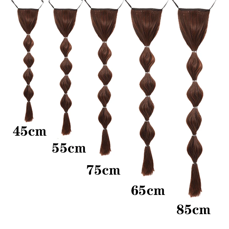 LUPU Long Synthetic Ponytail Bubble Drawstring Clip In Hair Extensions Natural Fake Hair Pieces For Women 5 Sizes Black Brown