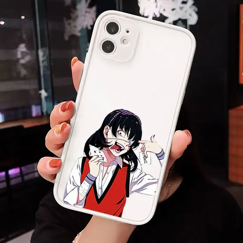 

Kakegurui Phone Case For iPhone 12 11 Mini Pro XR XS Max 7 8 Plus X Matte transparent White Cover