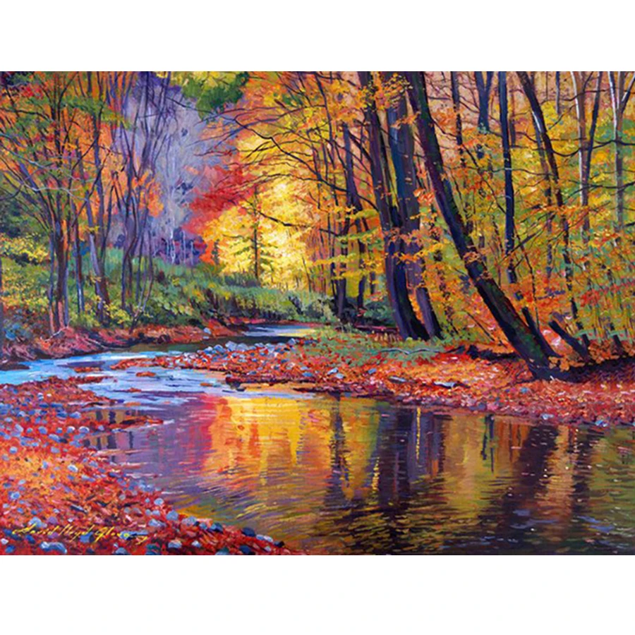 Абстрактная алмазная живопись forest creek сделай сам квадратная круглая Алмазная