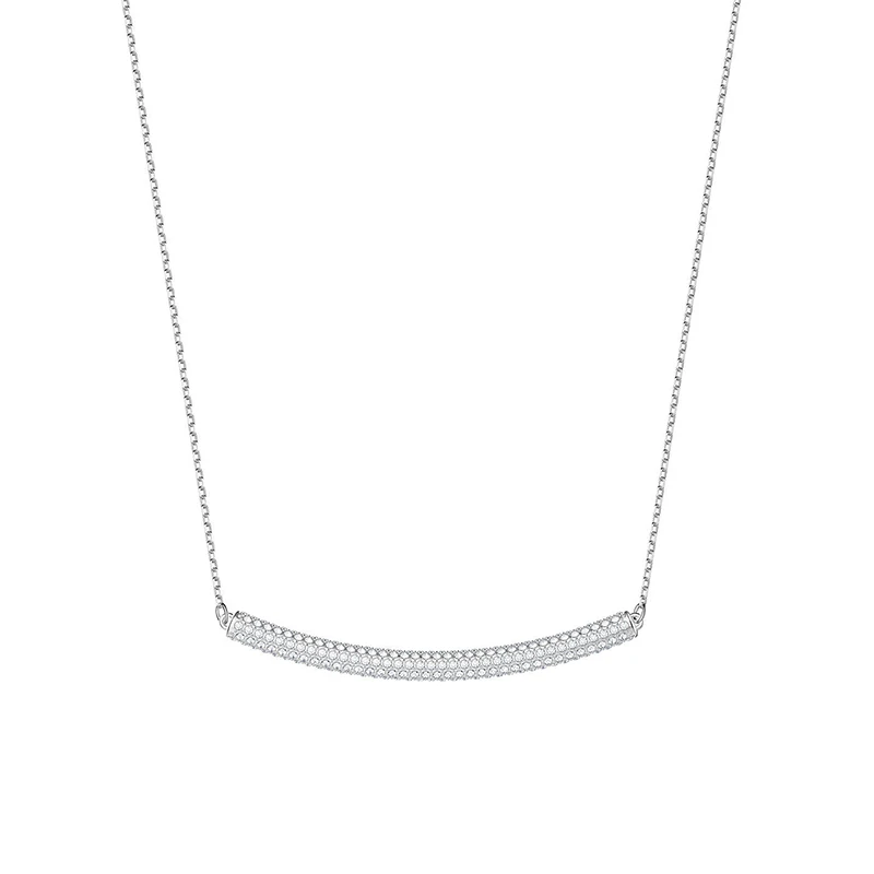 

High Quality SWA Necklace New Gemstone Platinum Necklace Smile Sparkling Crystal Ladies Jewelry Gift Free Shipping