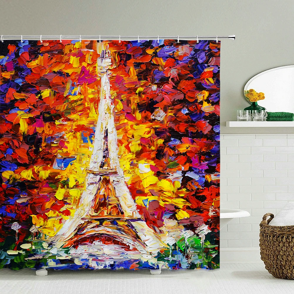 

Paris Tower Shower Curtains Bathroom Waterproof Polyester Shower Curtain 3D Printing Curtains for Bathroom Shower Decoration