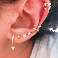 fashion gold star non piercing ear clip earrings for women simple fake cartilage ear cuff jewelry clip accessories new gift