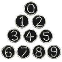 round shape number 0123456789 handmade beaded frosted pearl patches for clothing diy bags socks hats decorations