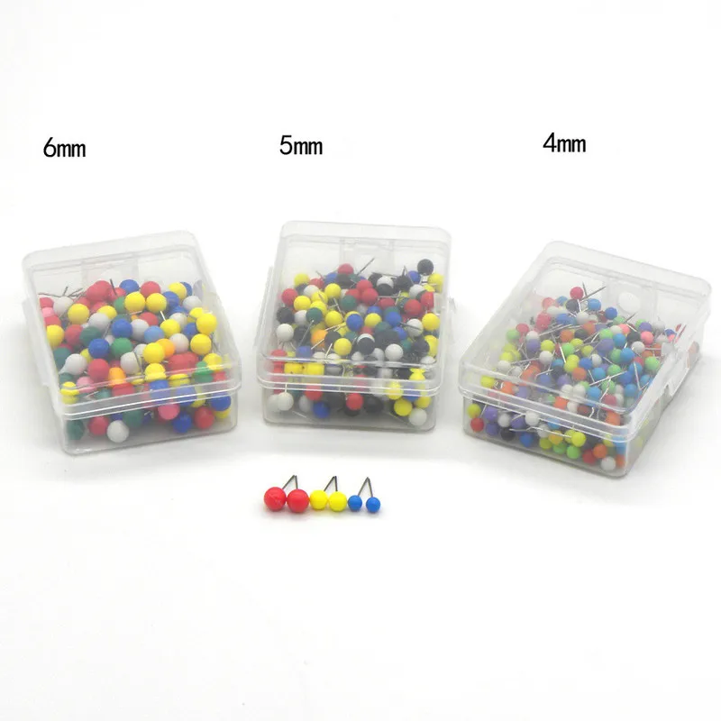 100 шт. карта Tacks канцелярские кнопки Пластик насадки для душа с Сталь точка 4 мм 11