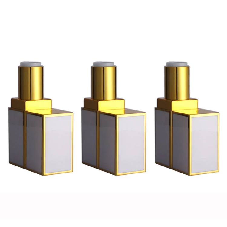 

10/20/50pcs Top Grade Black/White Square Lipstick Tube with Gold Line Metal Lip Balm Pipe Shell DIY Mouth Lip Rouge Container