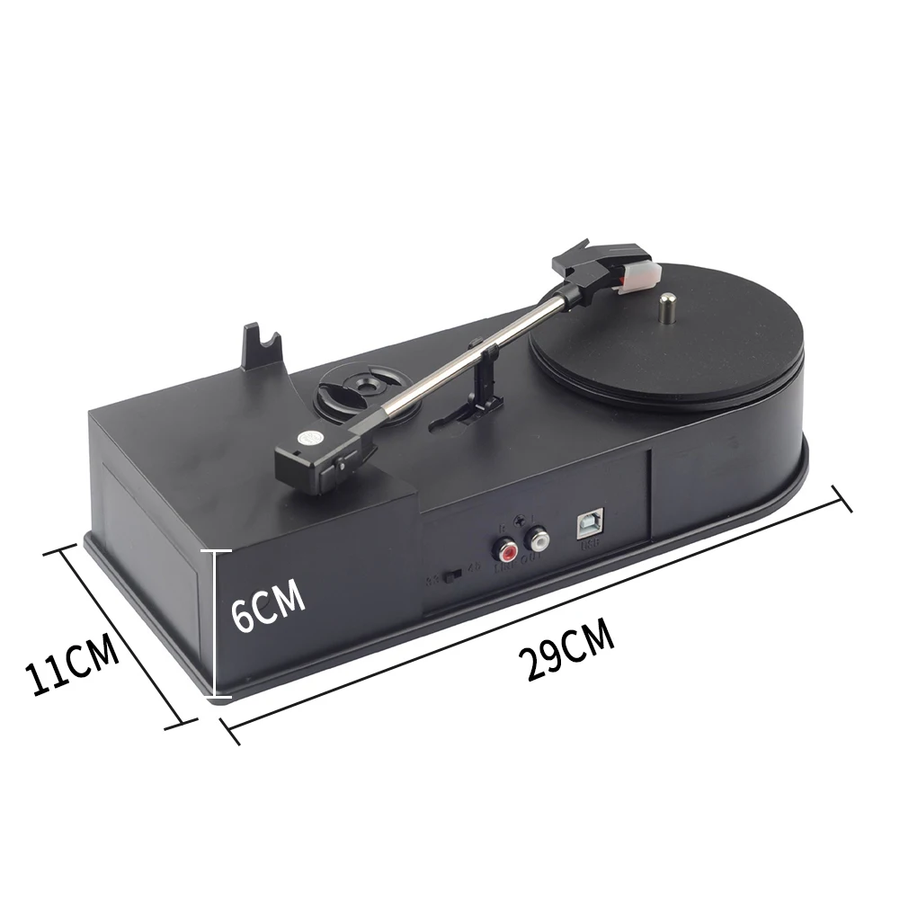 

Mono USB Interface To MP3 Home ABS Plug And Play Converter Player Gift Turntable Phonograph Audio Retro Vinyl Mini