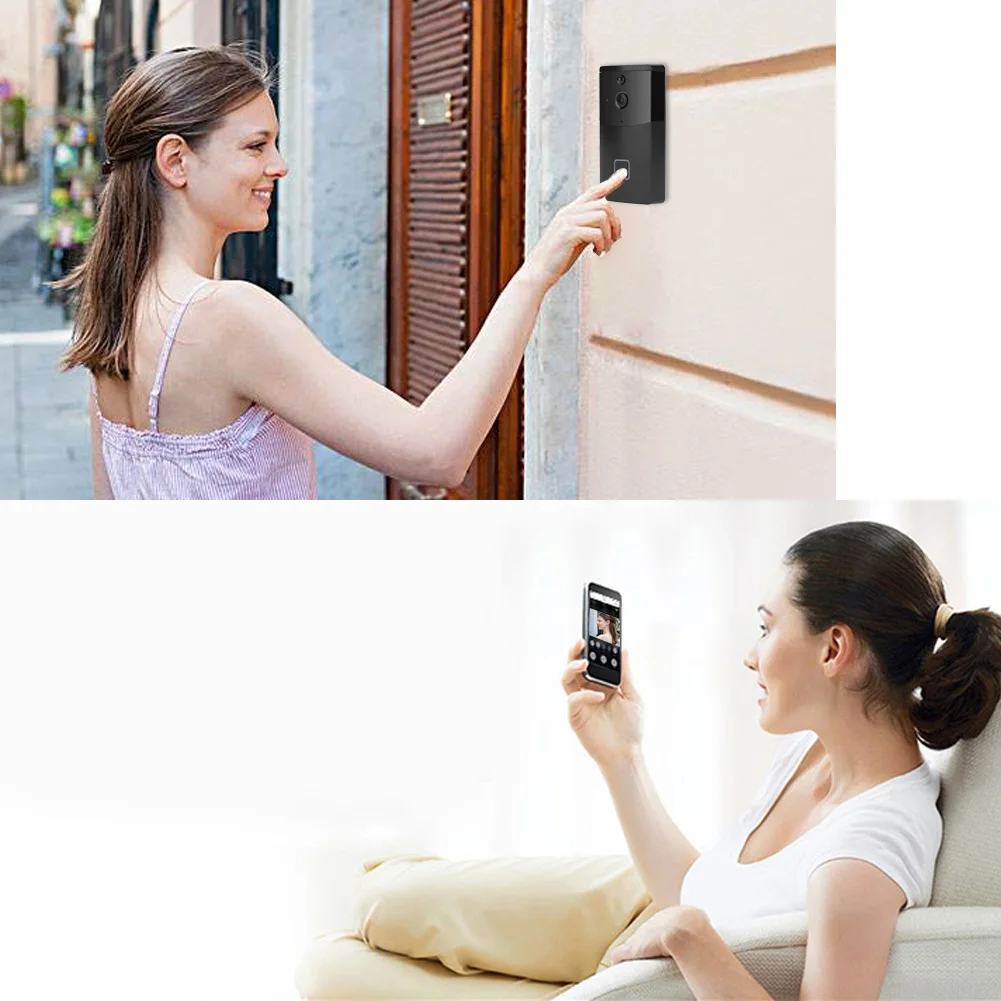 Беспроводной Wi Fi дверной звонок видеокамера телефон кольцо внутренняя связь