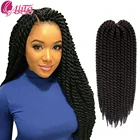 Mambo твист волосы Джамбо крючком косы 22 дюйма 120 г цвет Омбре синтетические волосы крючком плетение волос Кудрявые концы косы красные волосы