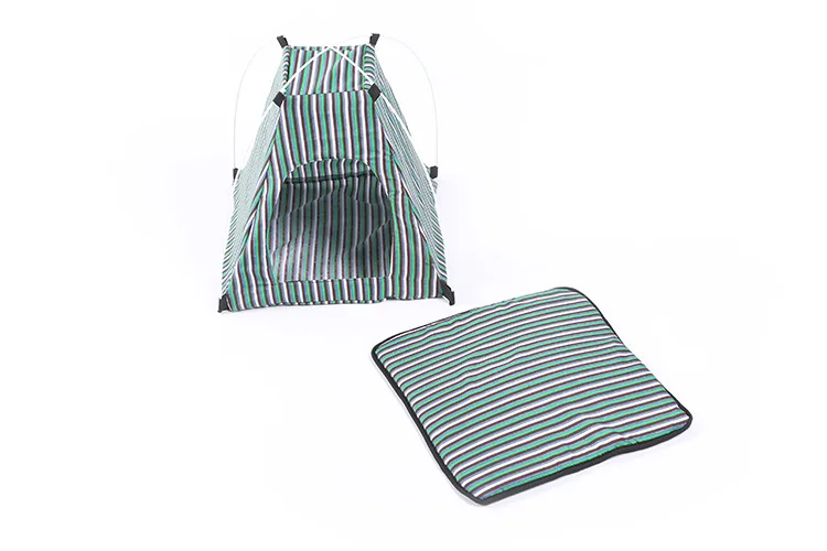 

4colors Oxford Pet Tent House Cat Bed Portable Teepee with Thick Cushion for Puppy Dog House Dog Kennels With Thick Cushion
