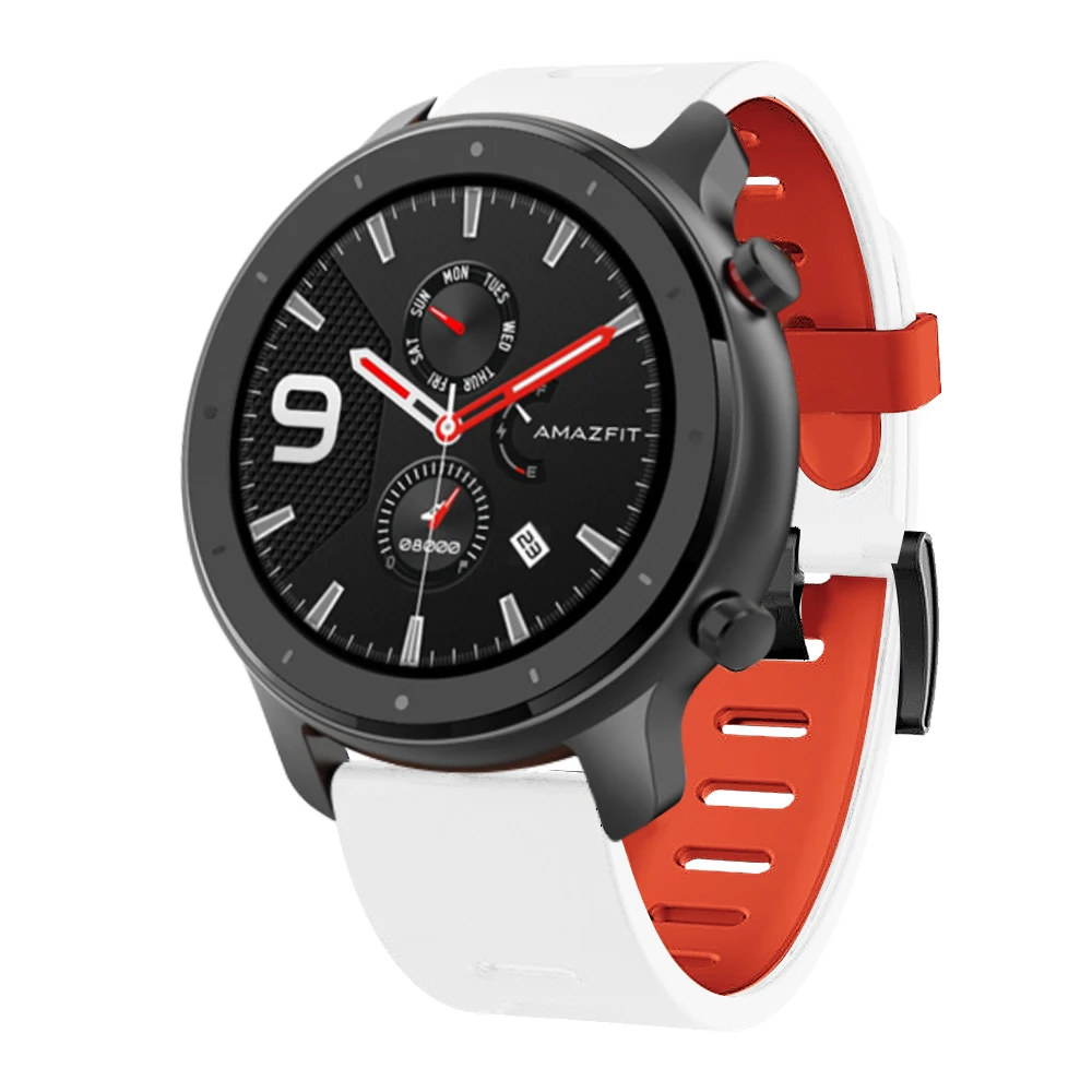 22 мм спортивный силиконовый браслет для Xiaomi Huami Amazfit Bip BIT PACE Lite Youth Amazfit GTR Смарт часы сменный ремешок 47 мм