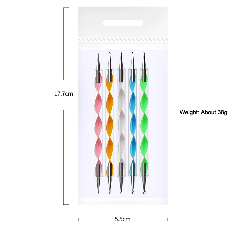 5 шт. двойная головка инструмент для раскрашивания ногтей художественные