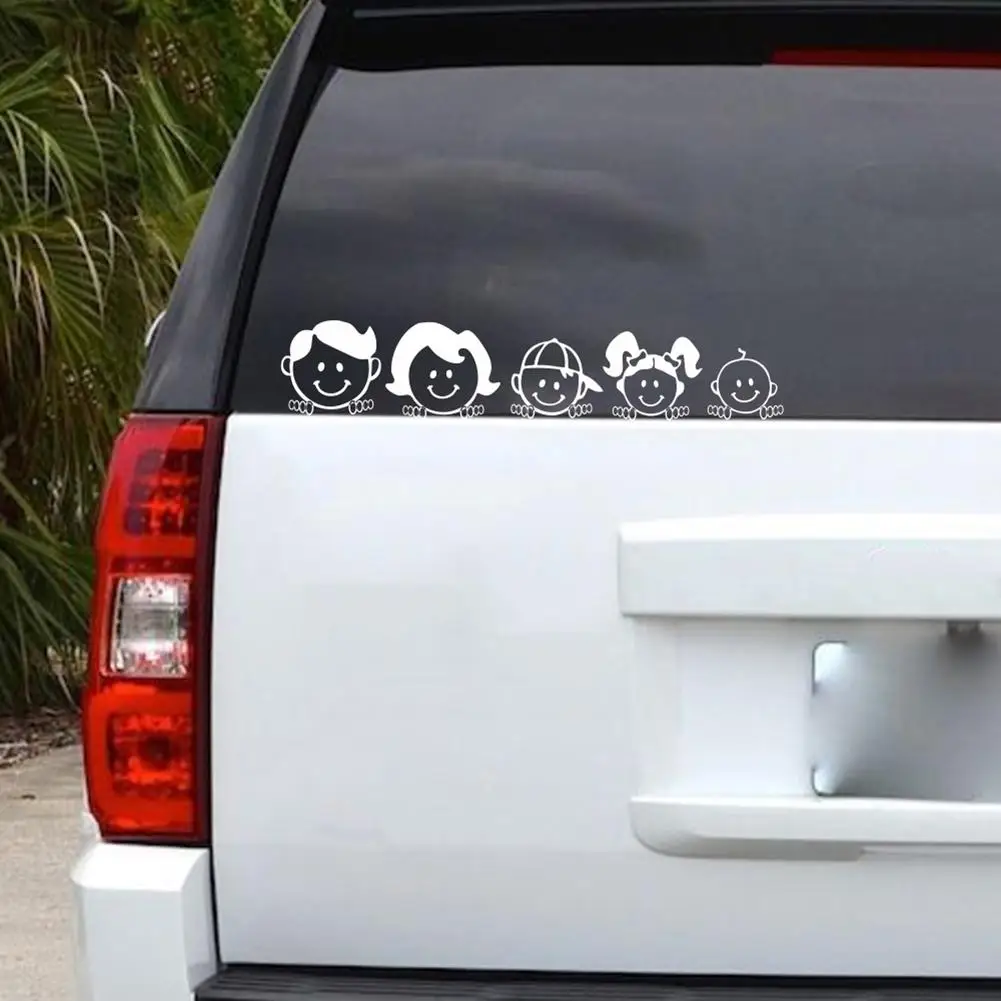 

Happy Family Car Sticker Letter Windshield Decal Personality Durability Auto Decoration Accessories Black and White 5x25cm