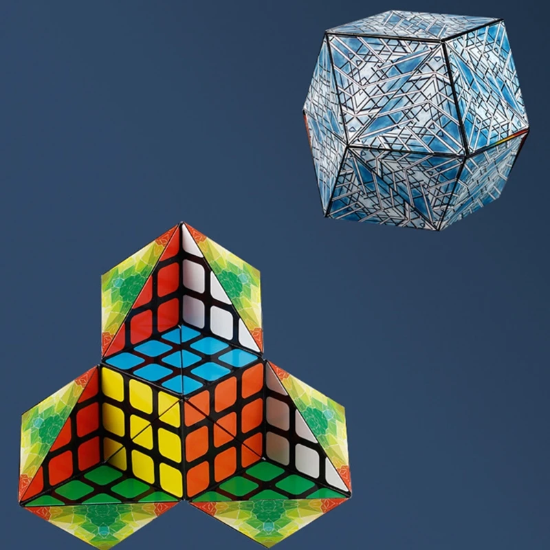 

Transforming Cube Sensory Fidget Twisty Puzzle Creative Stress Relief Toy w/ Irregular Pieces for Men Women Antistress
