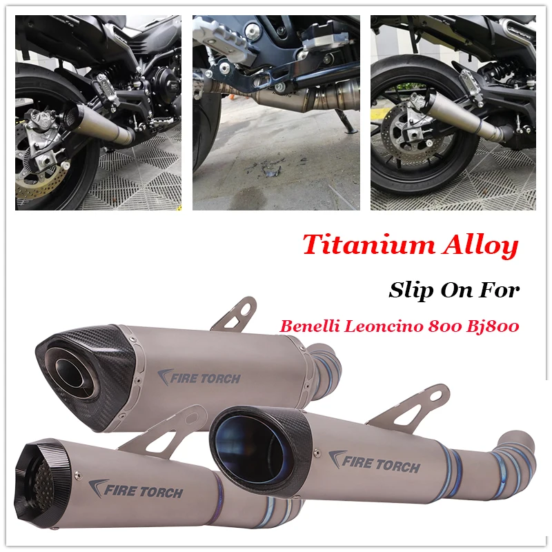 

Motorcycle Exhaust Slip On For Benelli Leoncino 800 Bj800 Modified Exhaust System Middle Connection Pipe Titanium Alloy Muffler