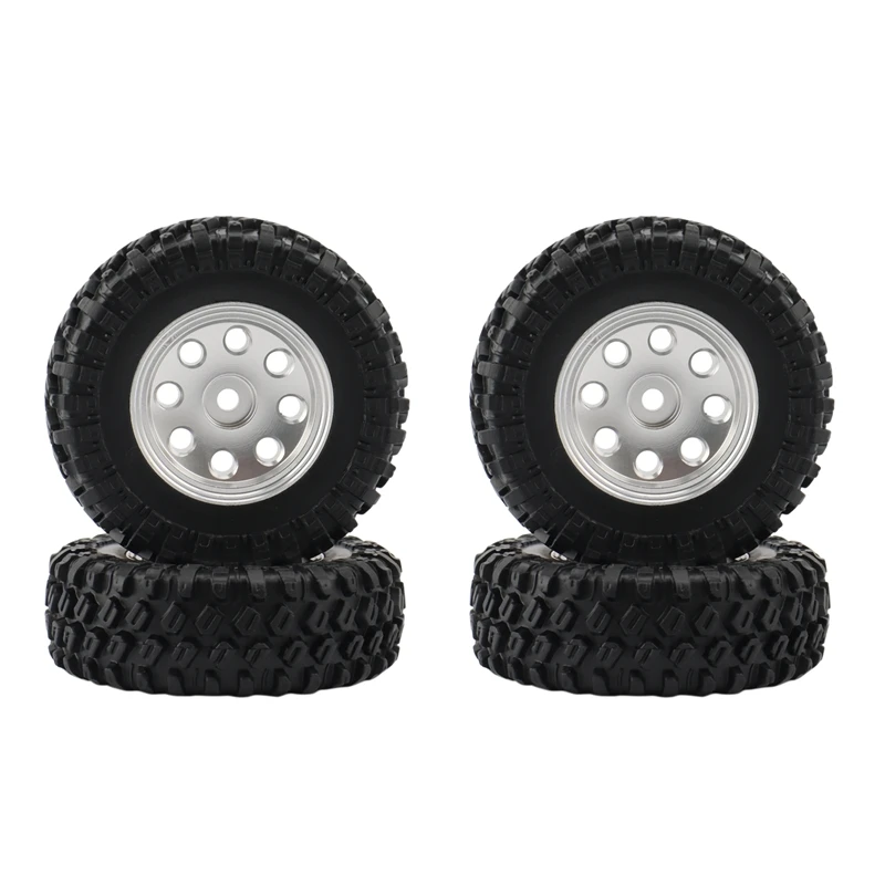 

4PCS 1.0 49X18mm Beadlock Micro-Crawler Wheel Rims Tires Set for 1/24 RC Crawler Car Axial SCX24 90081 Upgrade Part