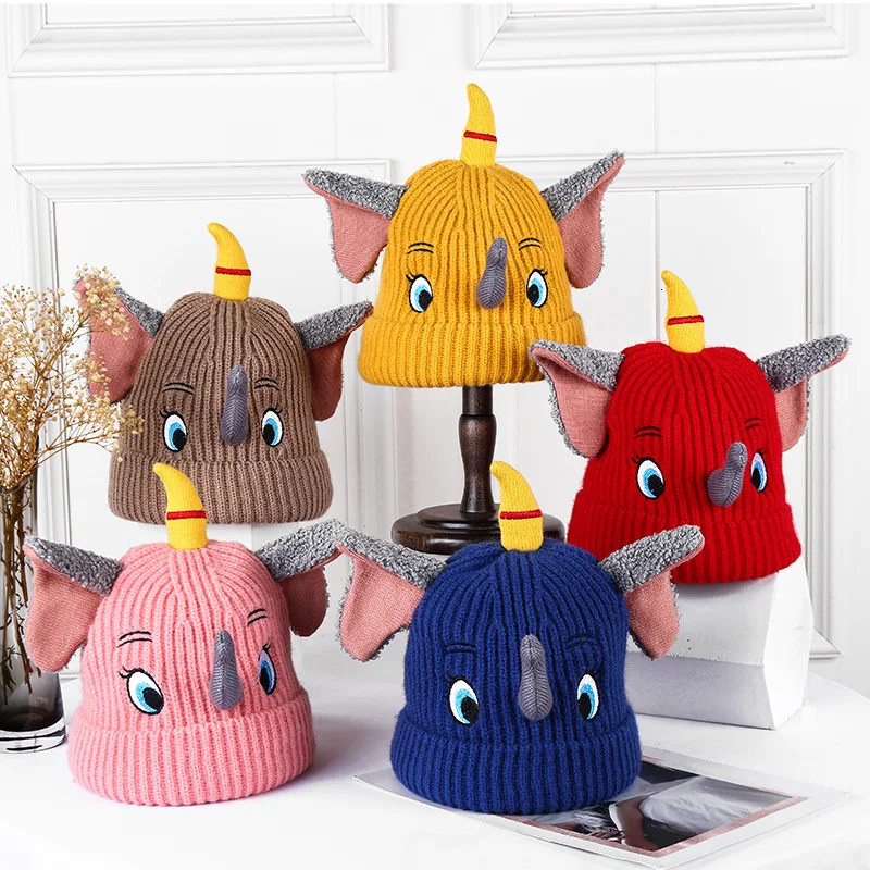 Вязаная Шапка С Рисунком Слона для детей от 19 лет утолщенная теплая шапка 3 до 24 |