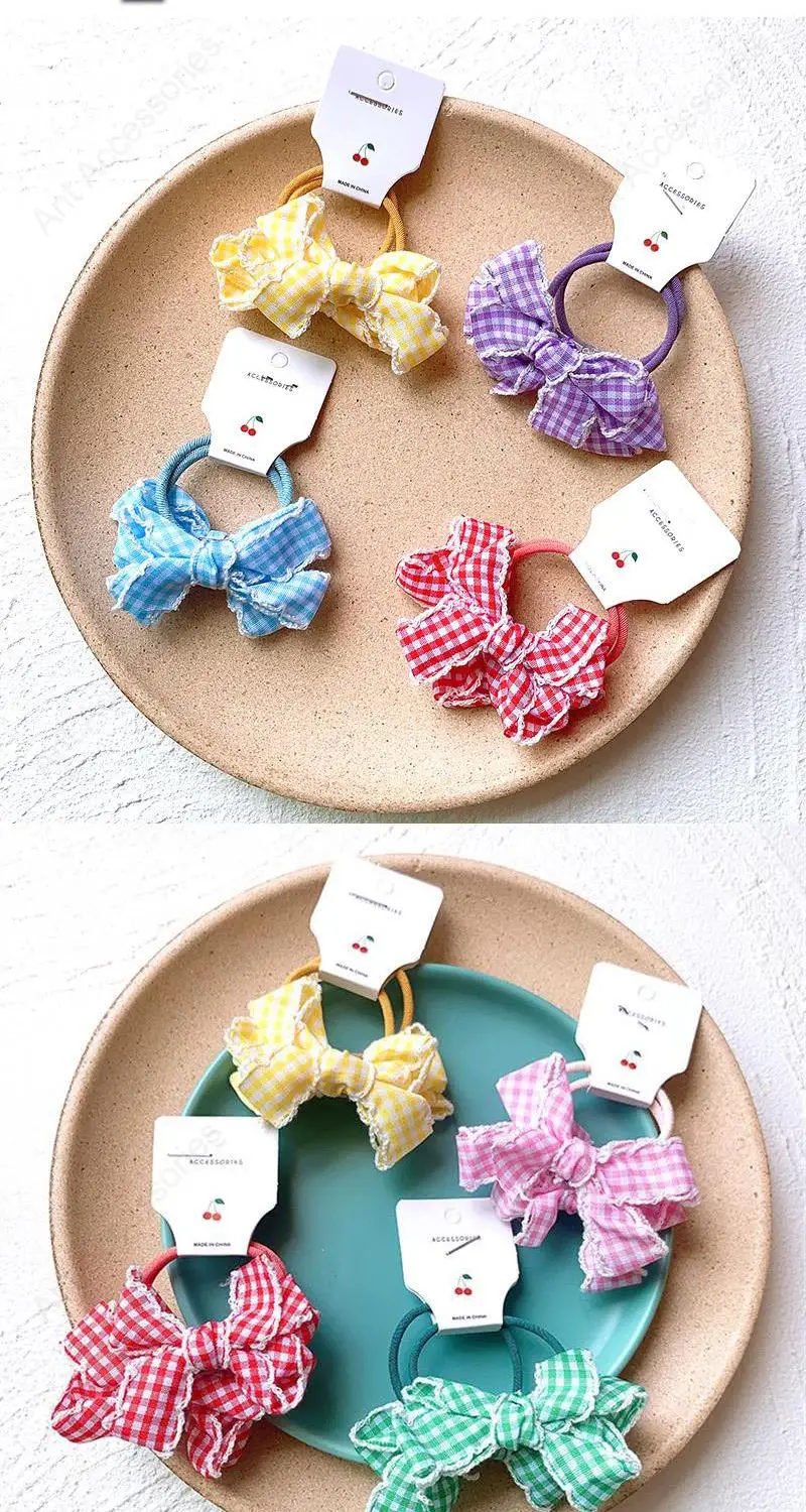 1 пара Детские эластичные повязки на голову в клетку| |