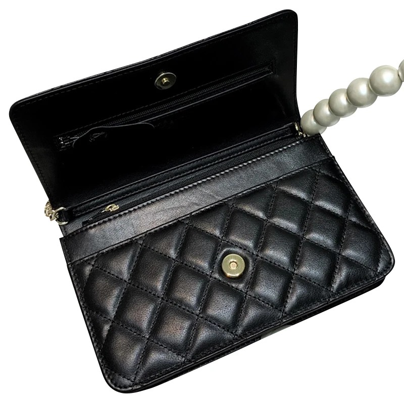 

charei Bag woman 2020 new fashion cross-body bag Autumn winter pearl black diamond chain bag fashion one-shoulder bag