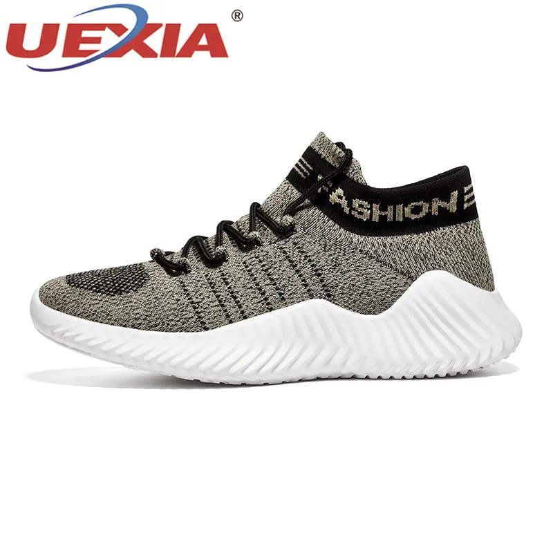 gray 005 UEXIA/кроссовки; Повседневная обувь; Мужская прогулочная Обувь На Шнуровке; сезон весна-осень; модная дышащая удобная мужская обувь; zapatos hombre - Цвет: gray 005