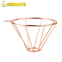 rose gold metal reusable coffee filter net coppper brew drip espresso coffee filter accessories funnel mesh tea filter basket