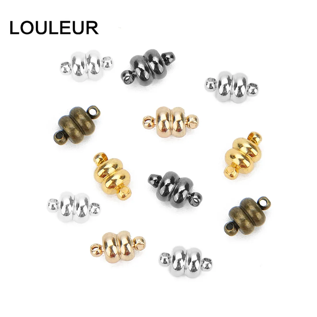 LOULEUR 10 шт./лот круглые медные сильные магнитные замочки для 7 мм кожаного шнура Браслеты Разъемы для DIY изготовления ювелирных изделий DIY Изготовление ювелирных изделий для начинающих ожерелье Diy Изготовление ювелирных изделий 6 цветов на выбор