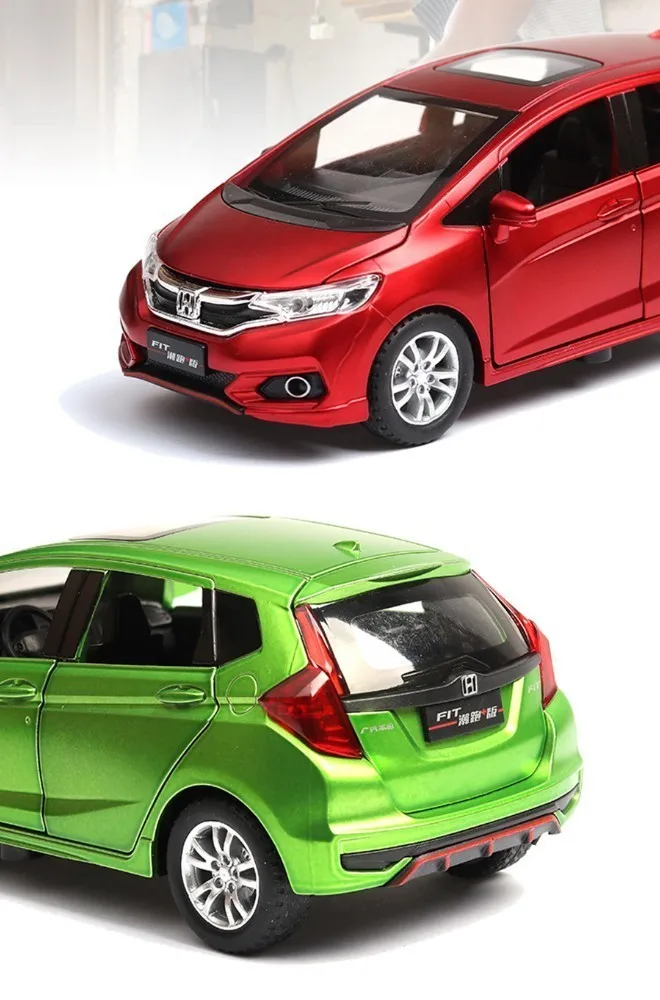 1:32 15,8 см Honda Fit Модель автомобиля игрушки с Люком и светильник функция оттягивания литые Автомобили Модель хэтчбек автомобиль игрушка для мальчиков