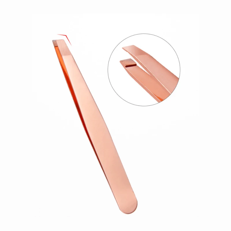 

Slanted Flat Tip Stainless Steel Eyebrow Tweezer Clip Stainless Steel Facial Hair Remove Acne Remover Eyebrow Forceps 1PCS