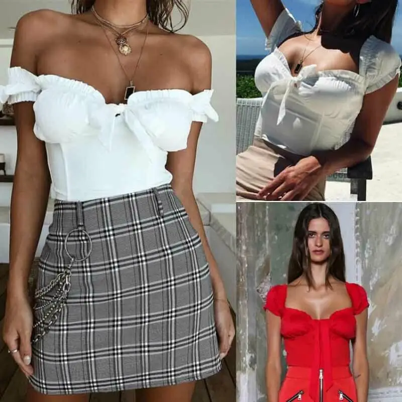 Женский топ с открытыми плечами Bralet пикантная Повседневная Блузка укороченный